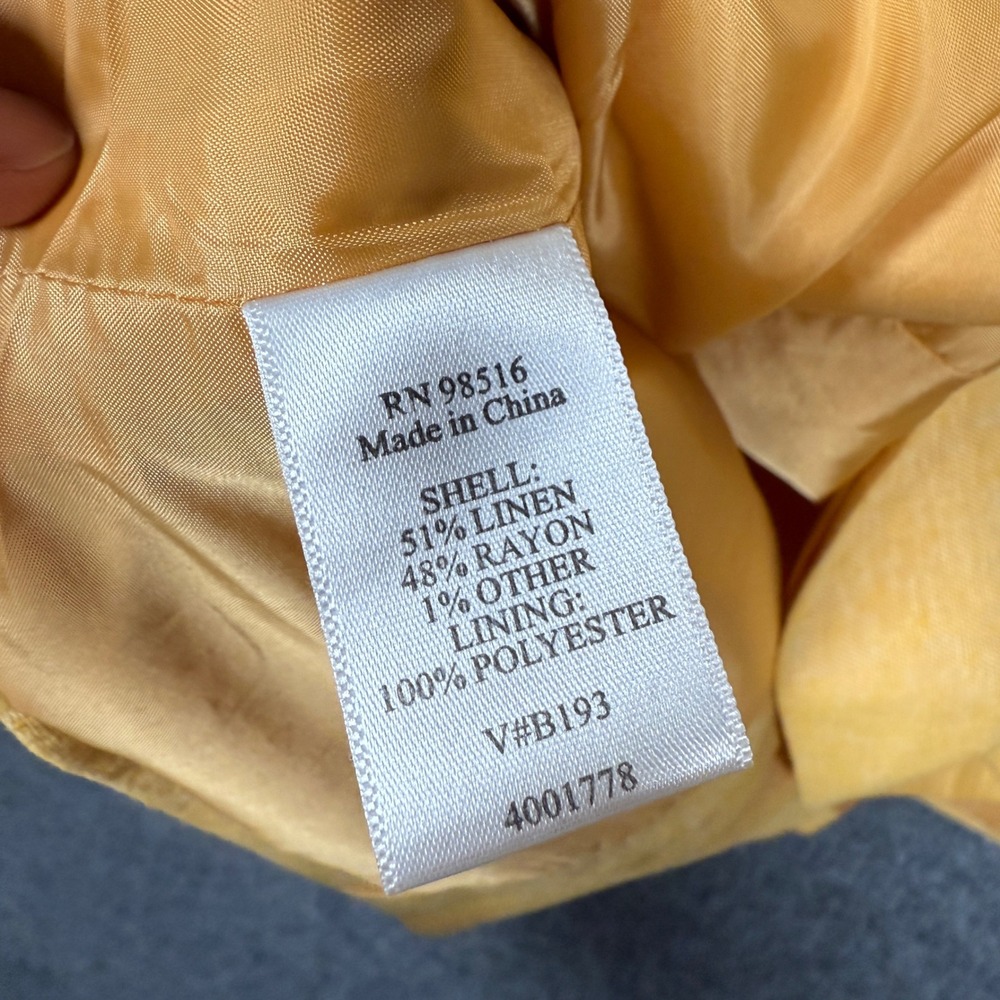 Coldwater Creek Size W20 Shirt Shacket Mustard Yellow Linen Rayon Zip Pocket - Picture 7 of 9
